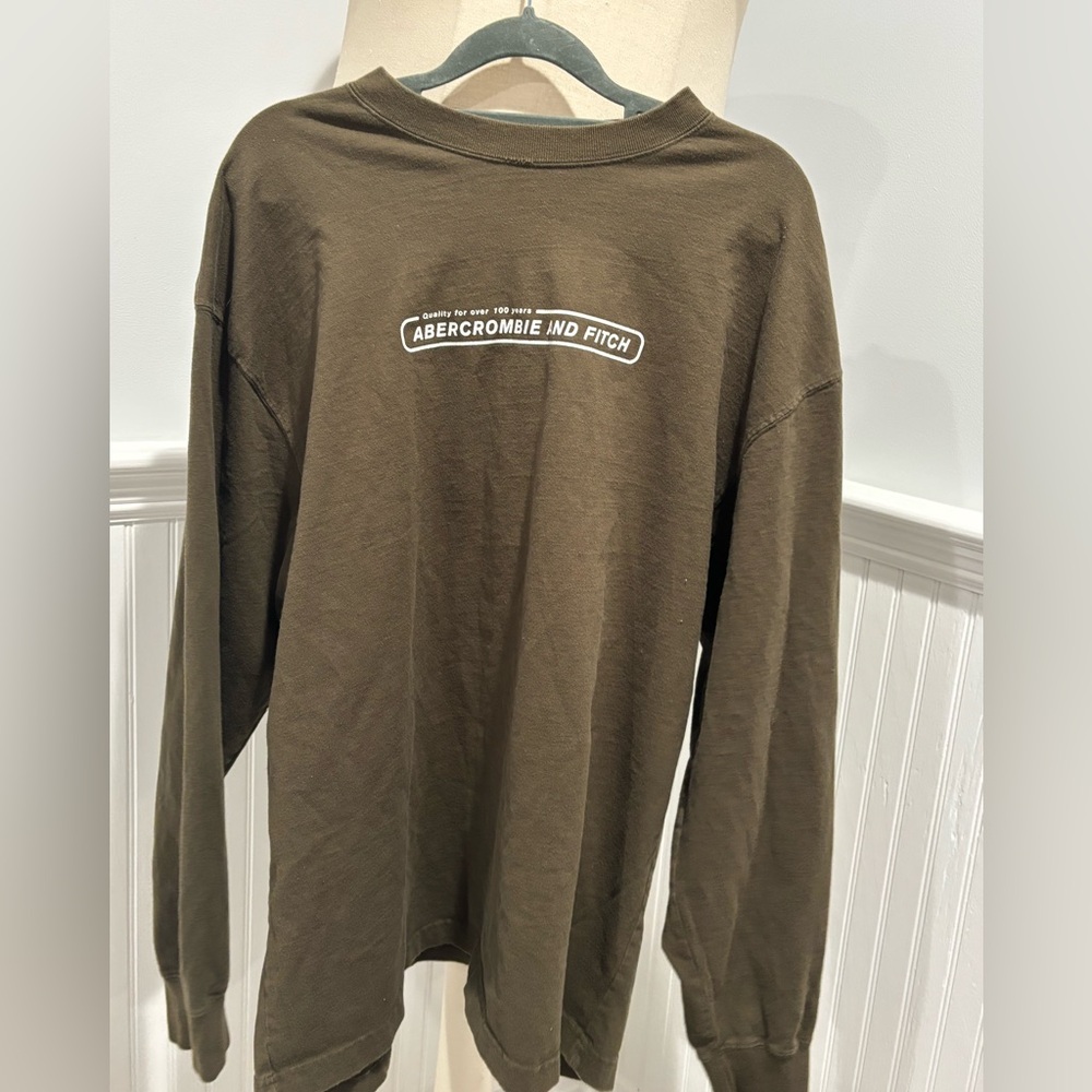 Original Abercrombie & Fitch Olive Green Long Sleeve Tee